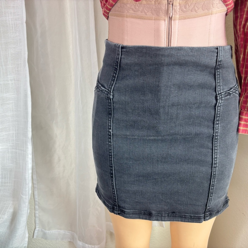 Art Class Charcoal Mini Skirt